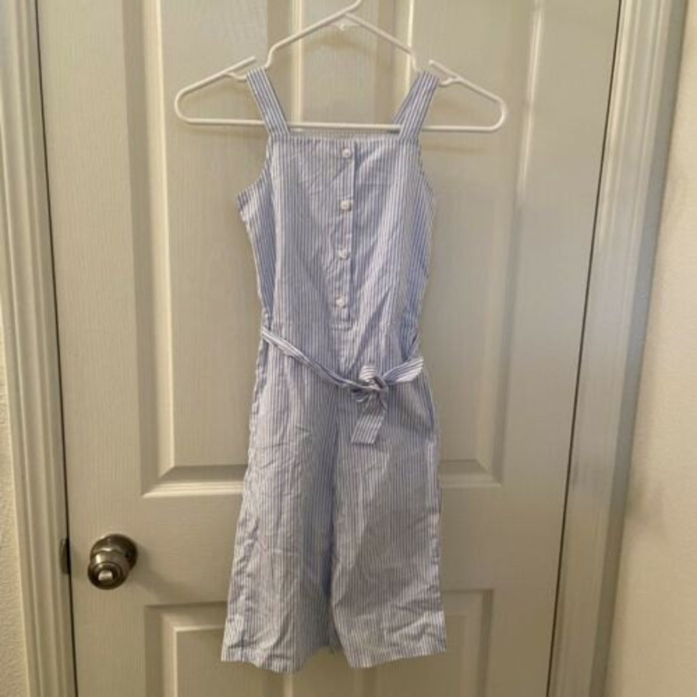 Gymboree Striped Jumpsuit Romper Blue White Girls Size 5